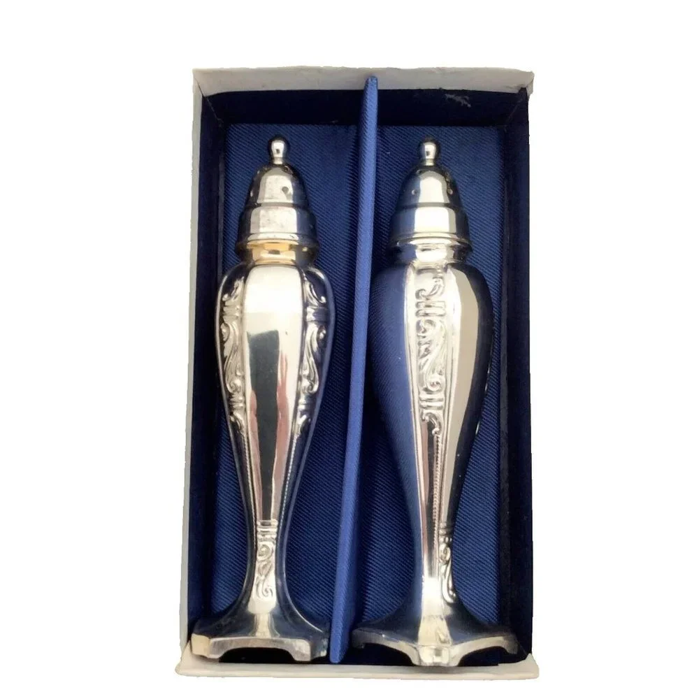 Vintage Harmony House Salt/Pepper Shakers Quadruple Silverplate